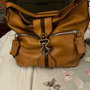Vintage luggage tan hobo